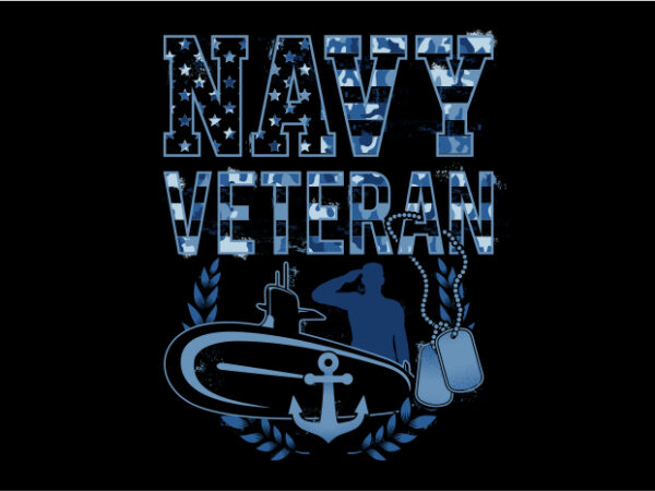 Navy veteran camouflage buy t shirt design for commercial use