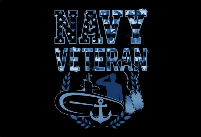 Navy Veteran Camouflage buy t shirt design for commercial use