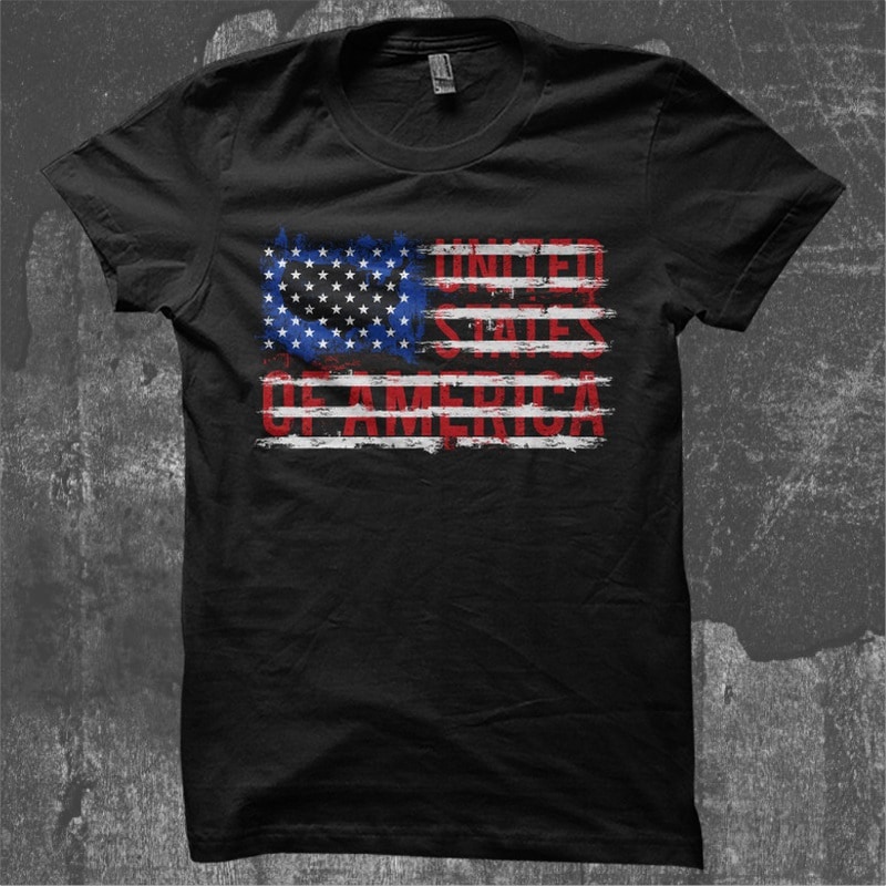 American Flag Text graphic t-shirt design
