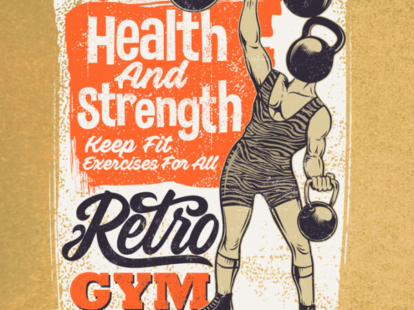 Retro gym 2 t shirt design online