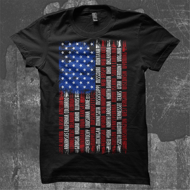 Flag States Of America t shirt design for sale
