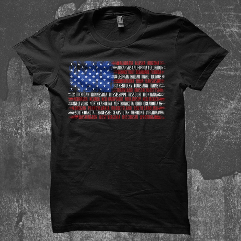 Flag States Of America t shirt design for sale