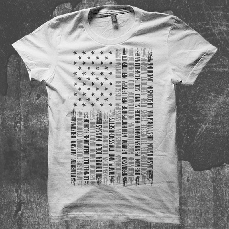 Flag States Of America t shirt design for sale