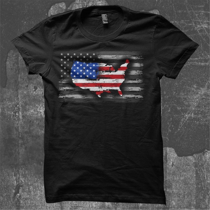 USA Map Flag buy t shirt design for commercial use