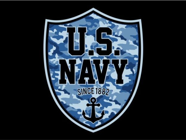 Us navy shield graphic t-shirt design