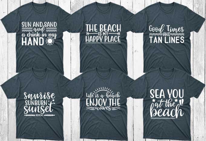 20 Beach T shirt Designs Bundle, Beach Designs, Beach Bundle, Beach svg designs, Beach svg bundle, Beach craft designs, Beach craft bundle, Beach cutfiles, Beach cricut