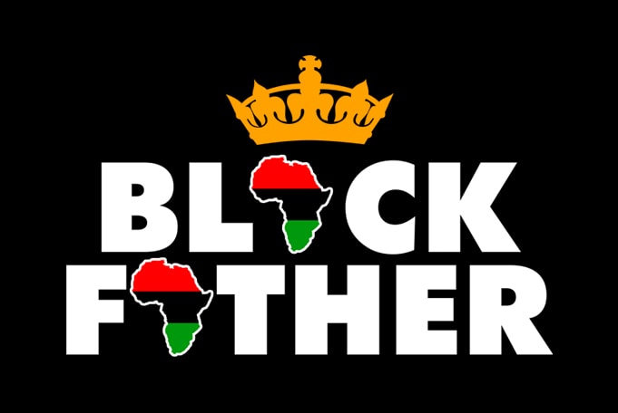 black father print ready t shirt design