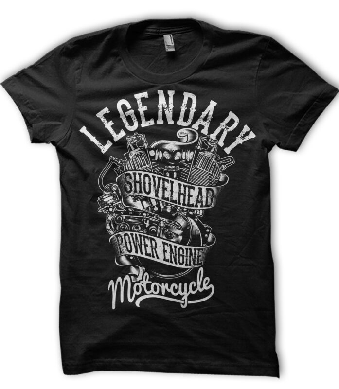 LEGENDARY MOTORCYCLE print ready t shirt design