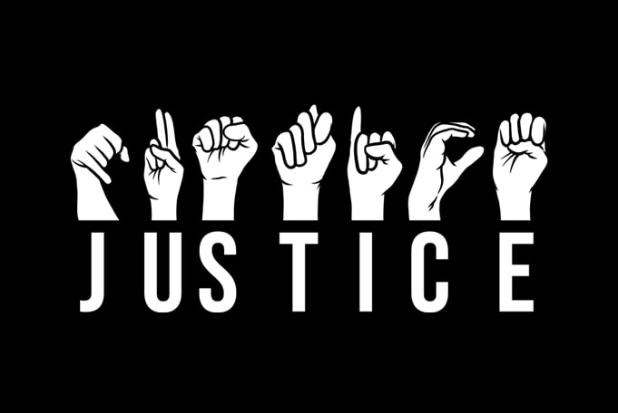 Justice hand sign language t-shirt design for sale