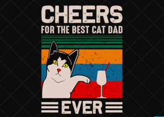 Father day t shirt design, father day svg design, father day craft design,Cheer for the best cat dad ever shirt design