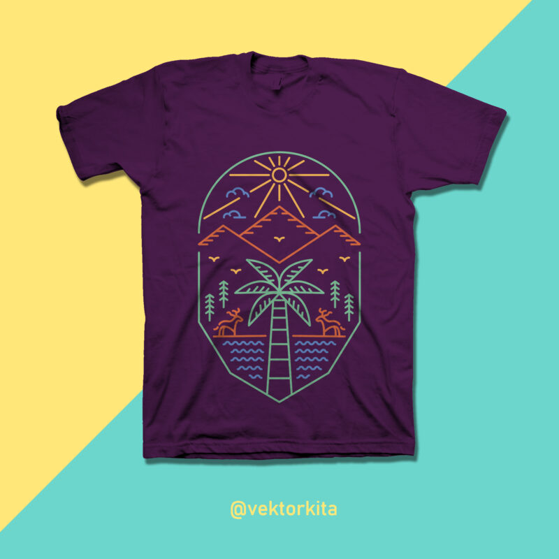 Palm and Outdoor 1 t shirt design template