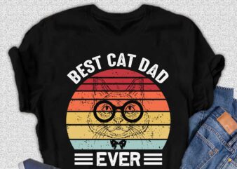 Best Cat dad ever T-shirt design, Father day design, cat design