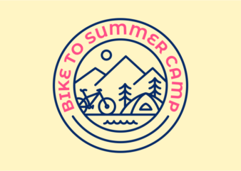 Bike to Summer Camp t shirt template