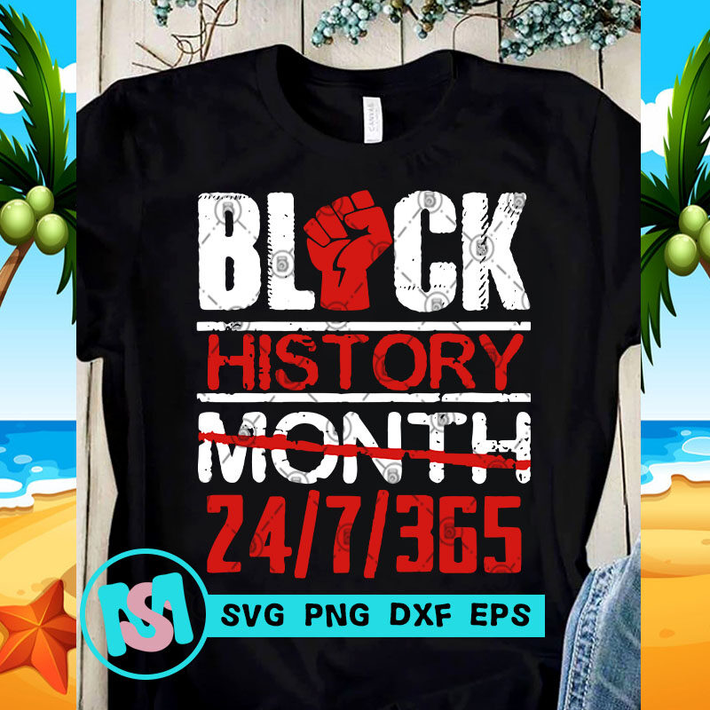 Black History Month 24-7-365 SVG, Black Lives Matter SVG, Quote SVG