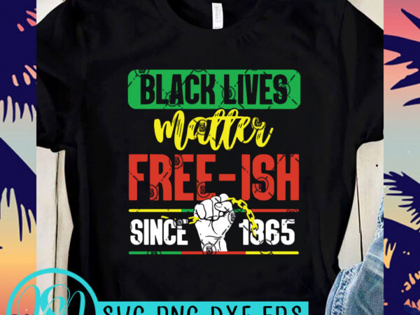 Black lives matter free-ish since 1865 svg, george floyd svg, expression svg, black lives matter svg t-shirt design for sale