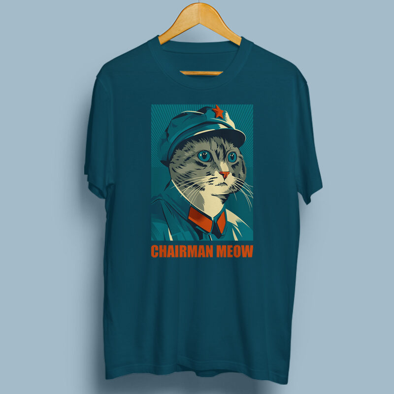 CHAIRMAN MEOW graphic t-shirt design