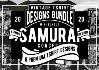 8 Samurai Tshirt Designs Bundle