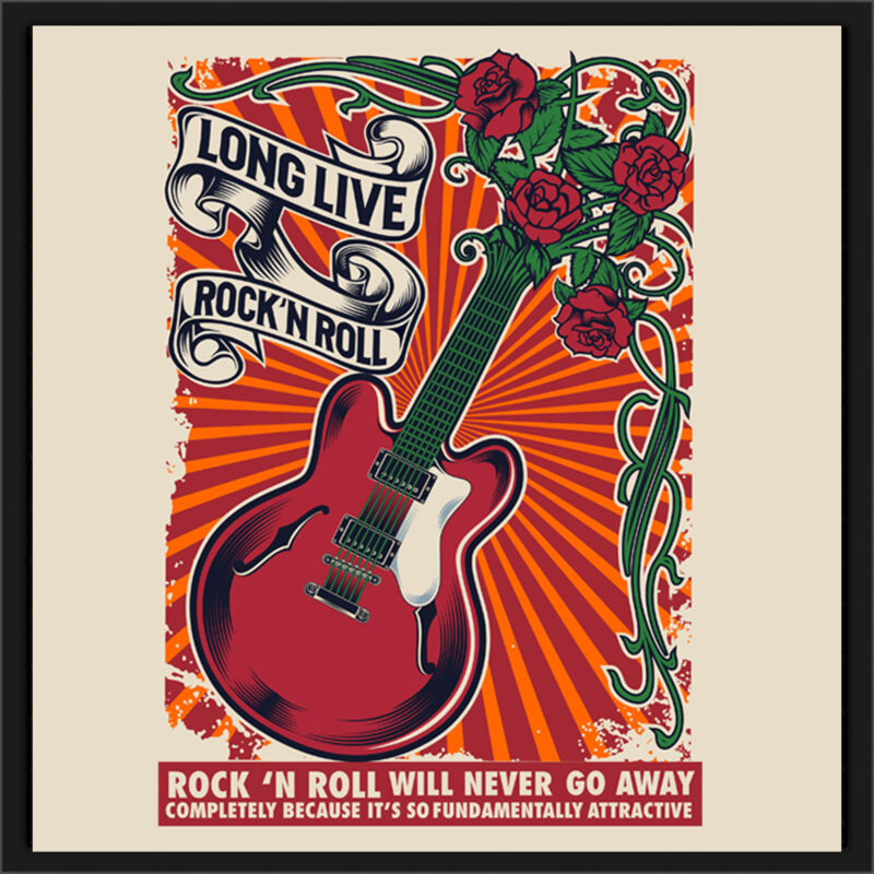 long live rock and roll t shirt design template