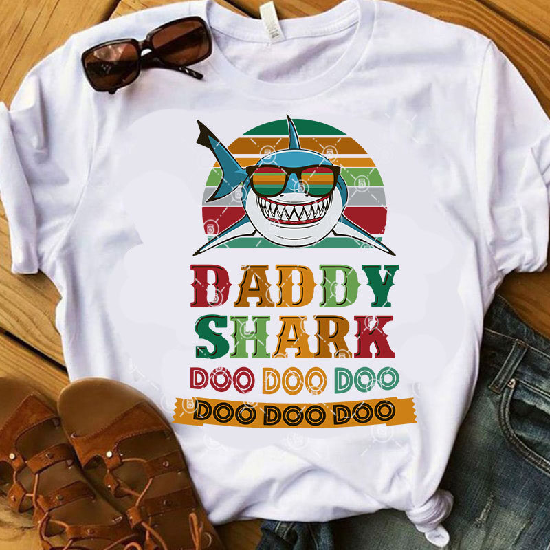 DADDY Shark Doo Doo Doo SVG, Family SVG, Father’s Day SVG, Funny SVG, Family Shark SVG graphic t-shirt design