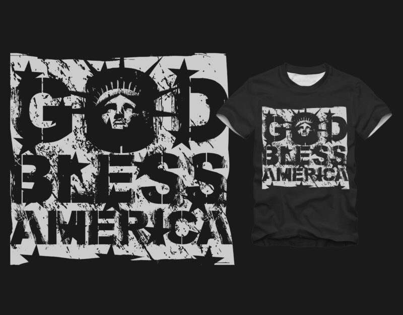 God Bless America vector design t-shirt template buy t shirt design