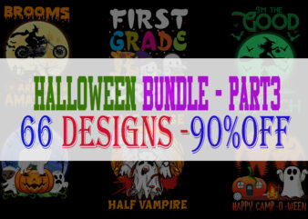 SPECIAL HALLOWEEN BUNDLE PART 3 – 66 EDITABLE DESIGNS – 90% OFF-PSD and PNG – LIMITED TIME ONLY!