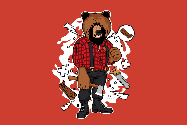 Lumber bear buy t shirt design for commercial use