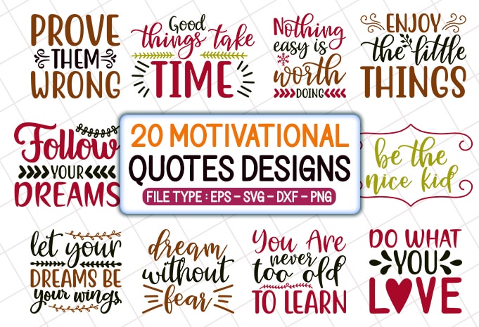 20 Motivational T shirt Designs Bundle, motivational svg bundle, motivational craft bundle, motivational cutfiles