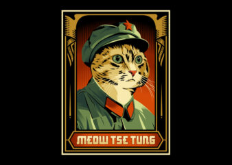 Meow Tse Tung t-shirt design for sale