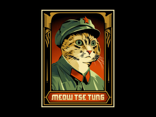 Meow tse tung t-shirt design for sale