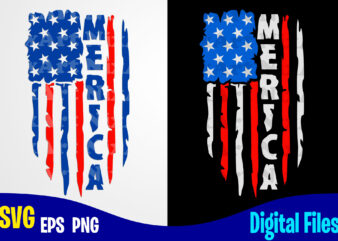 Merica svg, 4th july, 4th of July svg, USA Flag, Stars and Stripes, Patriotic, America, Independence Day design svg eps, png files for cutting machines