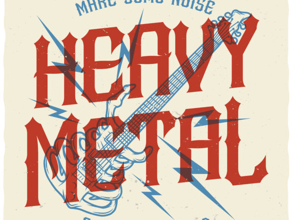 Heavy metal print ready t shirt design