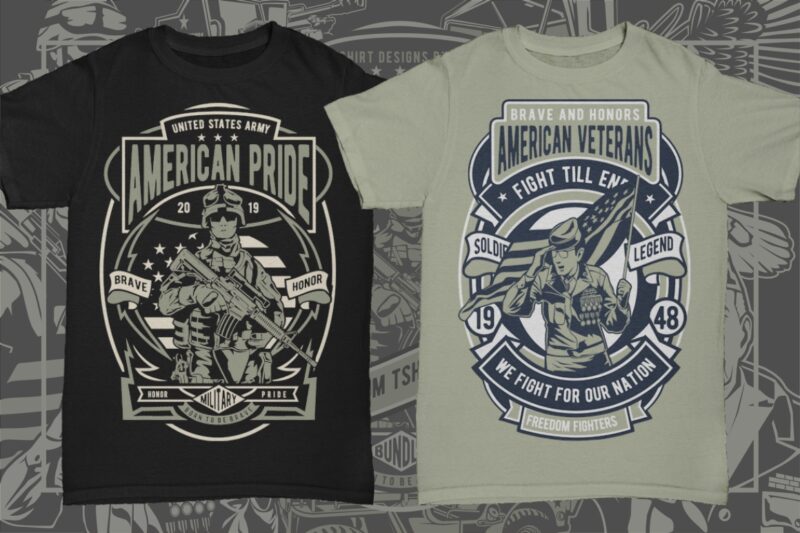 29 Military Veteran Tshirt Designs Bundle