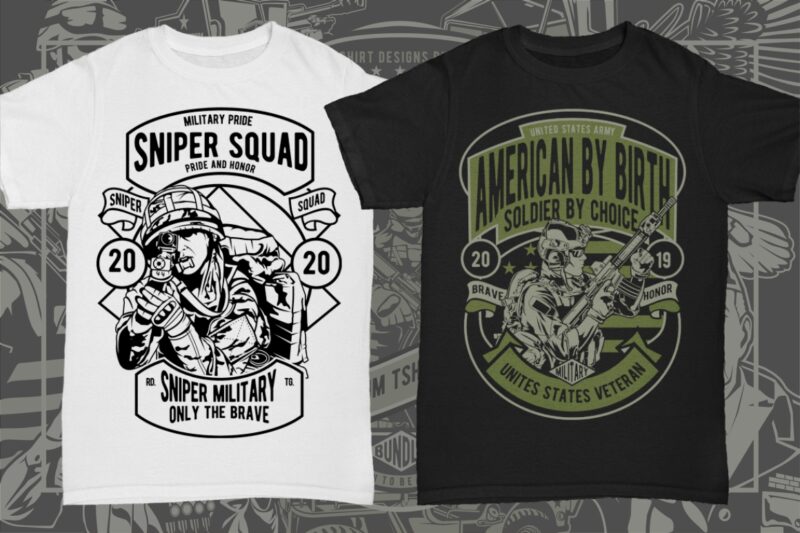 29 Military Veteran Tshirt Designs Bundle
