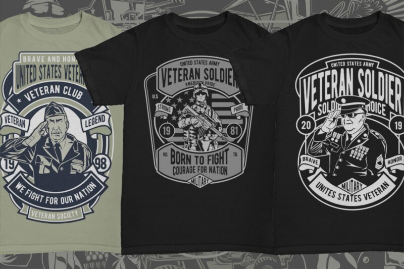 29 Military Veteran Tshirt Designs Bundle