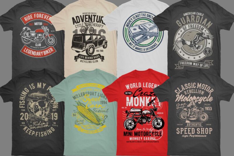 t-shirt vector 50 Vintage Tshirt Designs Bundle #3_1