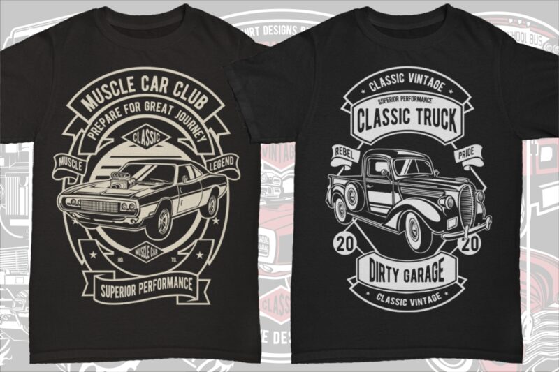 25 Automotive Tshirt Designs Bundle