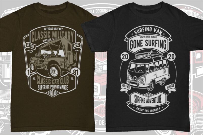 25 Automotive Tshirt Designs Bundle