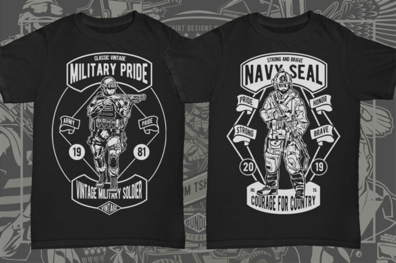 29 Military Veteran Tshirt Designs Bundle