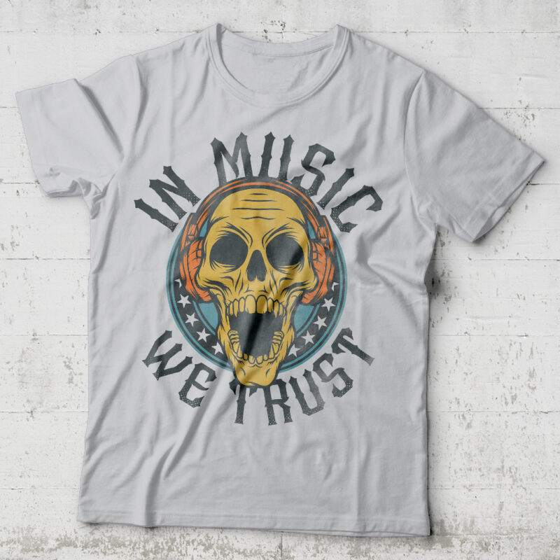 In Music We Trust buy t shirt design for commercial use