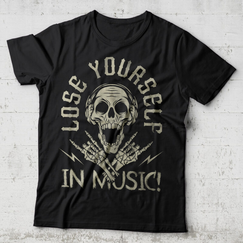 Lose Yourself In Music design for t shirt t shirt design png
