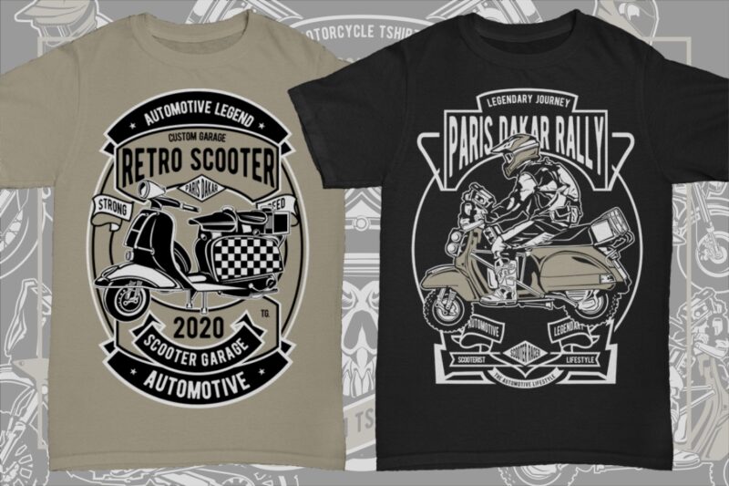 21 Motorcycle Tshirt Designs Bundle