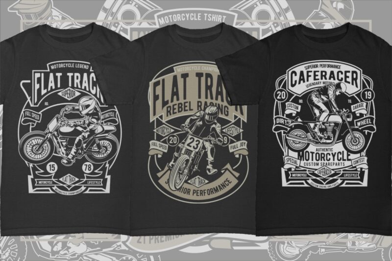 21 Motorcycle Tshirt Designs Bundle