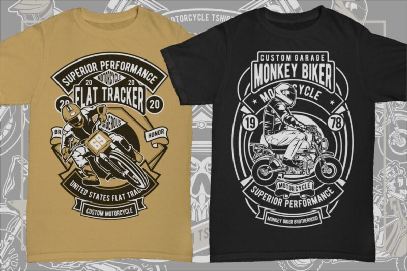 21 Motorcycle Tshirt Designs Bundle