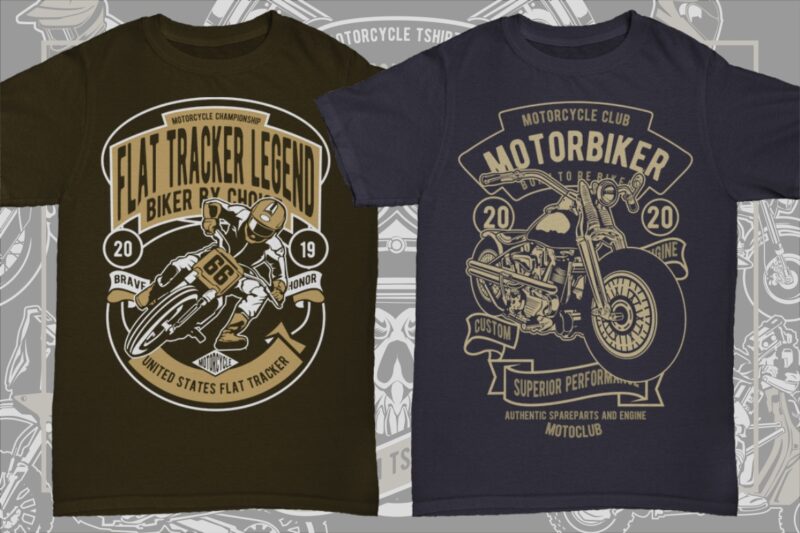 21 Motorcycle Tshirt Designs Bundle