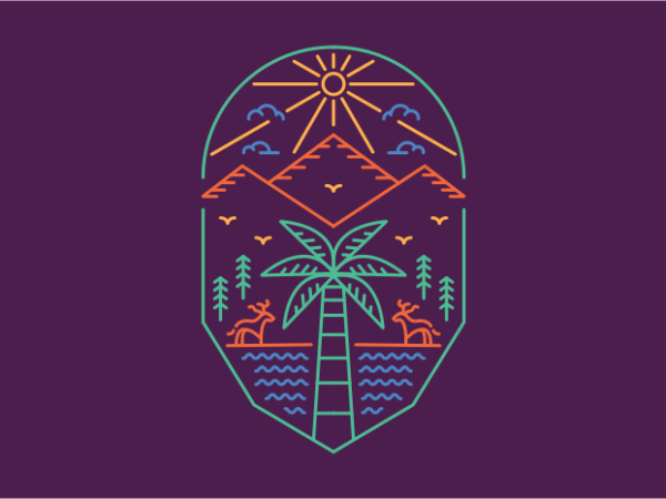 Palm and outdoor 1 t shirt design template