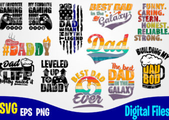 12 designs bundle Father’s day, Dad, Father day, Funny Fathers day designs bundle svg eps, png files for cutting machines and print t shirt designs