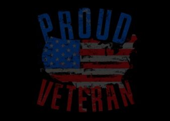 Proud Veteran US Map Flag ready made tshirt design