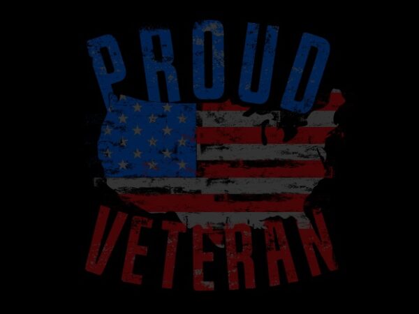 Proud veteran us map flag ready made tshirt design