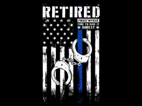 Retired police officer graphic t-shirt design