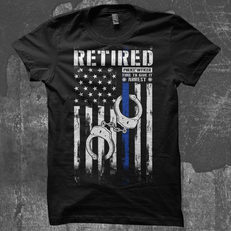Retired Police Officer graphic t-shirt design